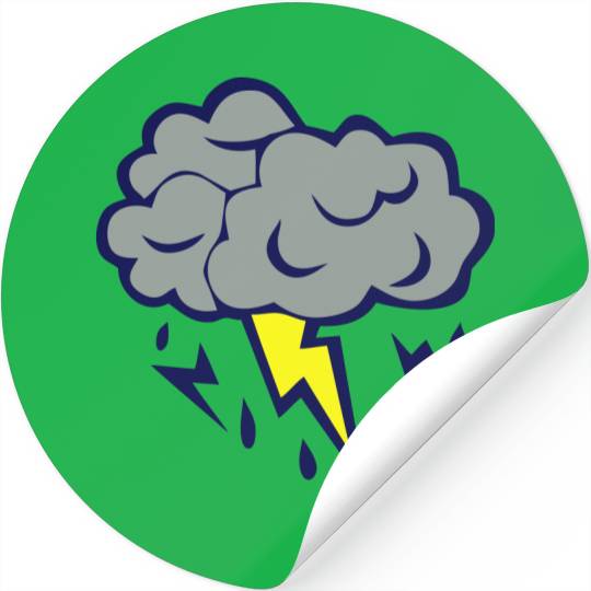lightning cloud rain storm 606 Stickers