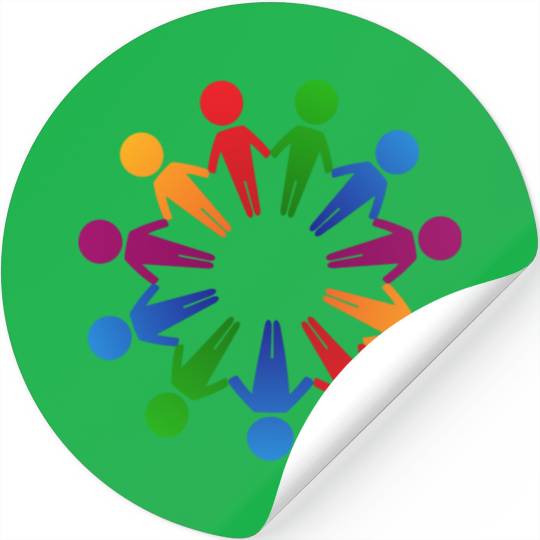 Multicultural Cooperation Circle Stickers