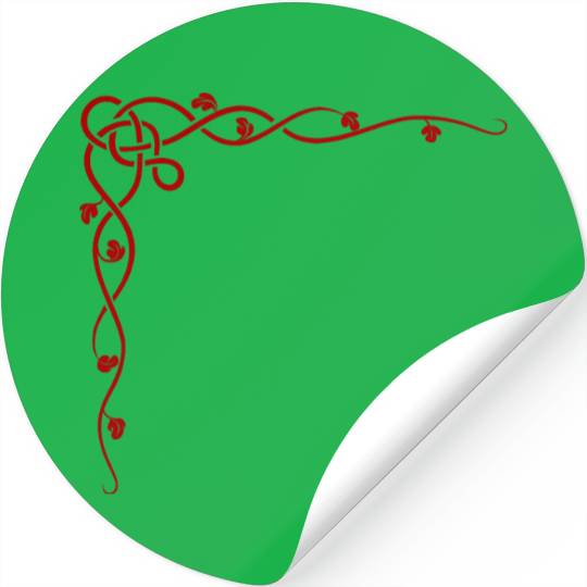 Red knot corner border Stickers