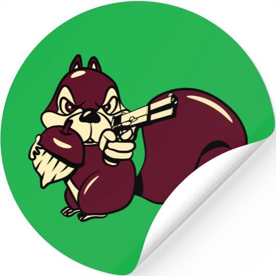 Squirrel witty nut gun Stickers