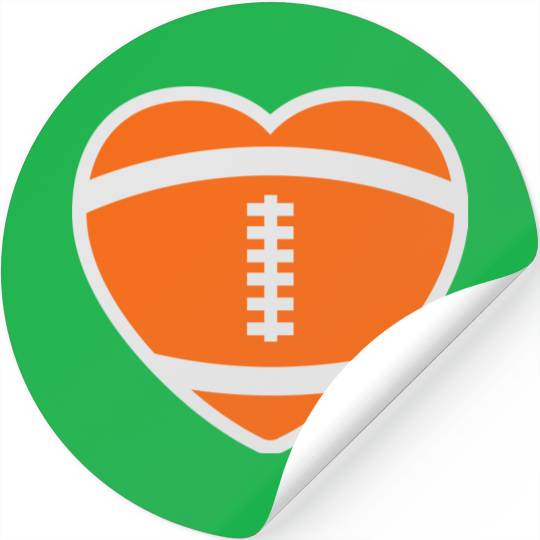 Football Rugby Heart Stickers