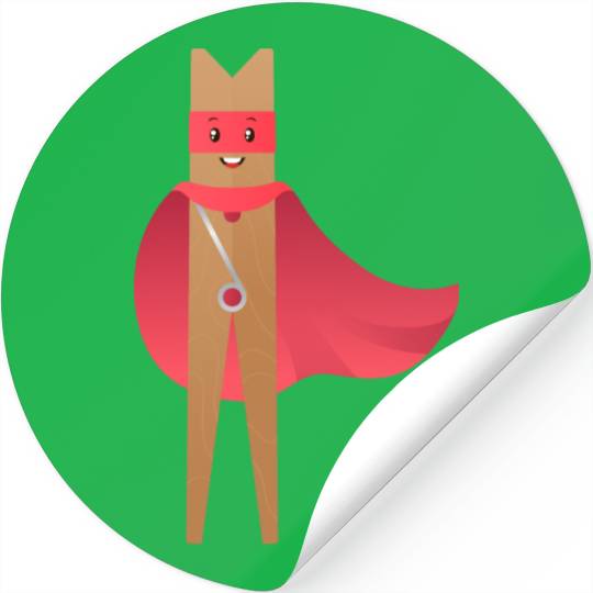Clothes Peg Superhero Stickers