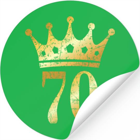 70th Birthday & Anniversary Crown (Golden-Yellow) Stickers