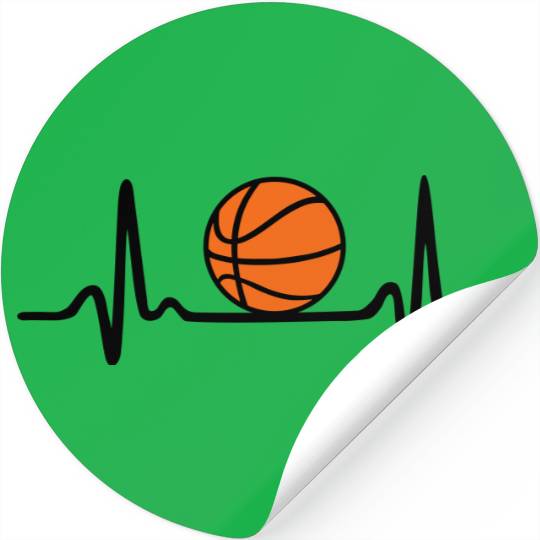 Basketball Heartbeat Stickers