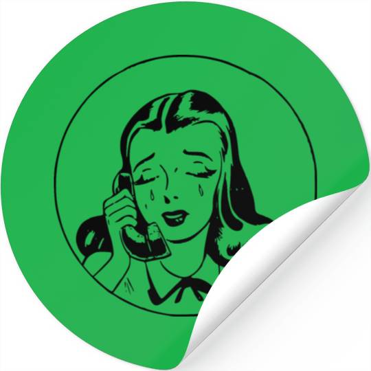 Sad Girl on Phone Stickers
