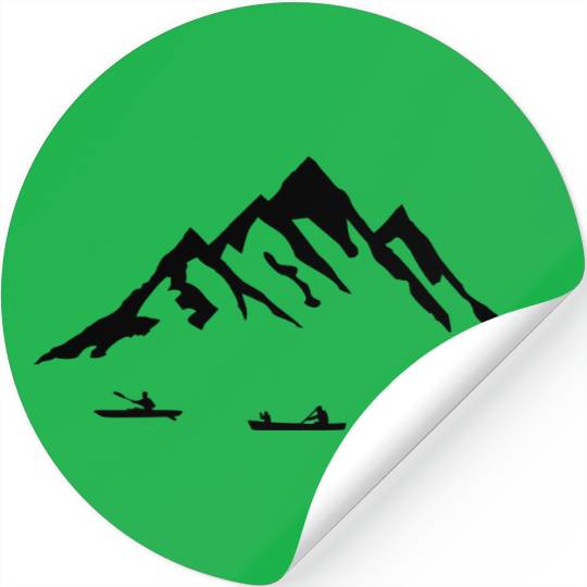 Canoe & Mountains Stickers