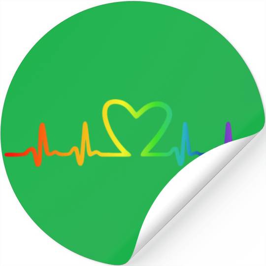 LGBT Pride Rainbow Heartbeat Stickers