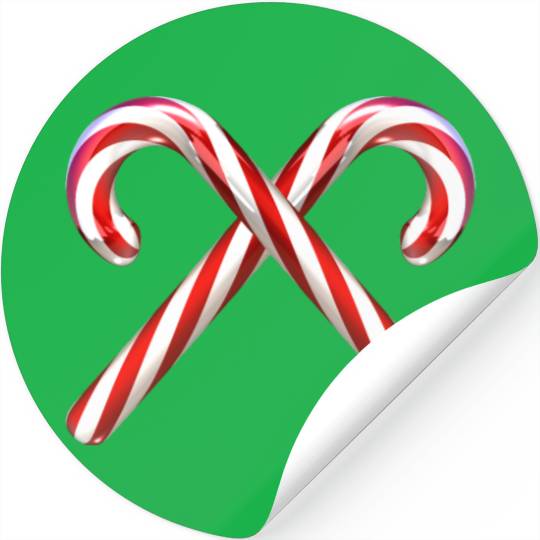 Crossed candy canes Stickers