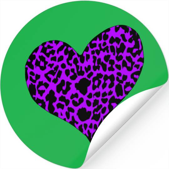 Purple Cheetah Heart
