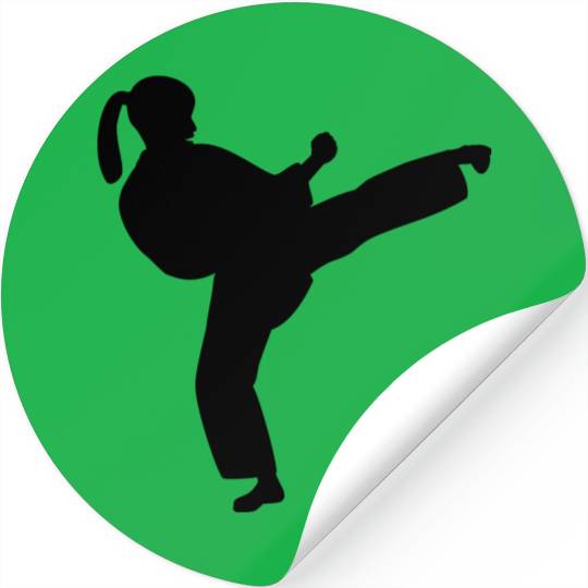 Karate Sidekick Girl Stickers