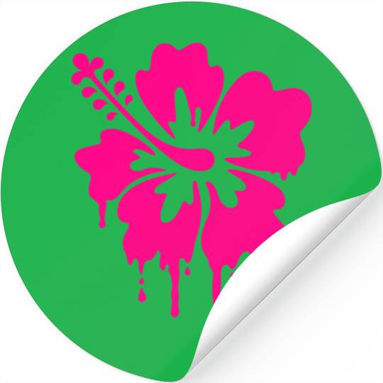 gladditudes Grunge Hibiscus Stickers