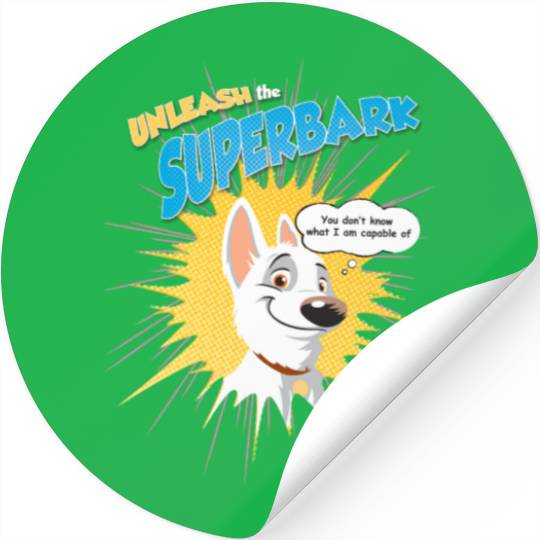 Discover Bolt "unleash the superbark" thought bubble Disney Stickers