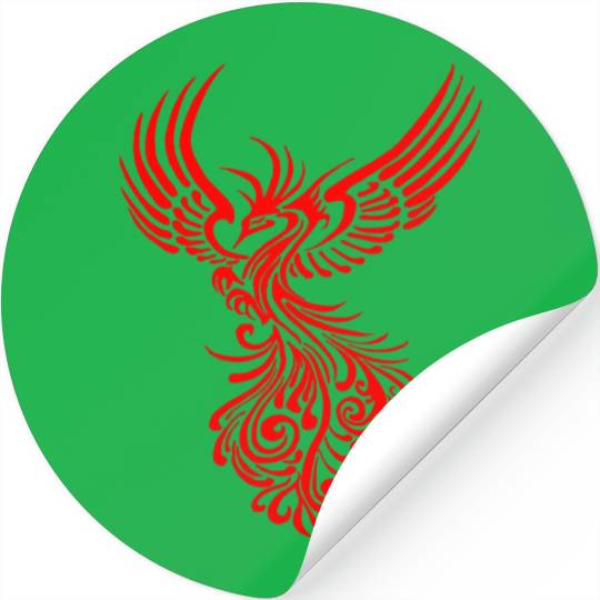 Rising From The Ashes Red Phoenix Tattoo Stencil Stickers