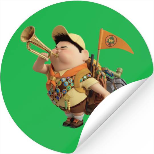 Russell blowing bugle - Disney Pixar UP Stickers