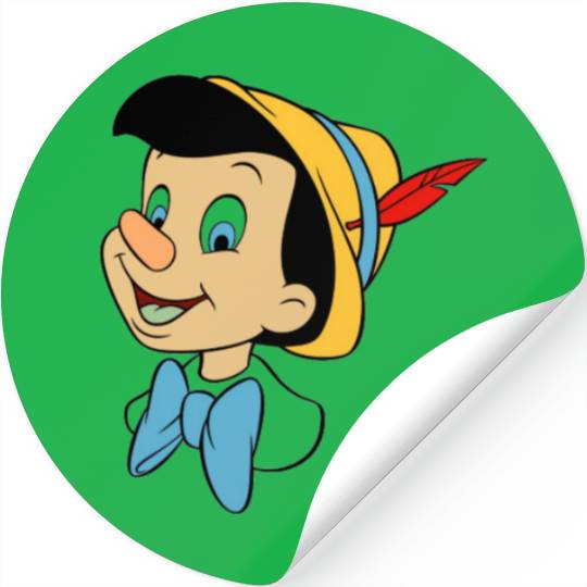 Pinocchio smiling head shot Disney Stickers