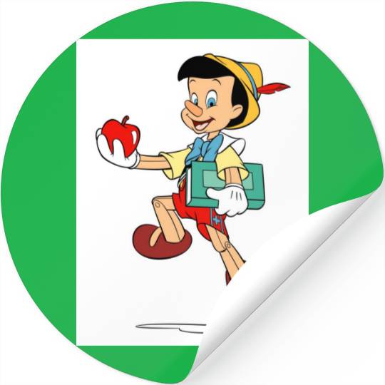 Pinocchio Pinocchio walking to school Disney Stickers