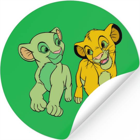 Lion King's Simba & Nala smiling Disney Stickers