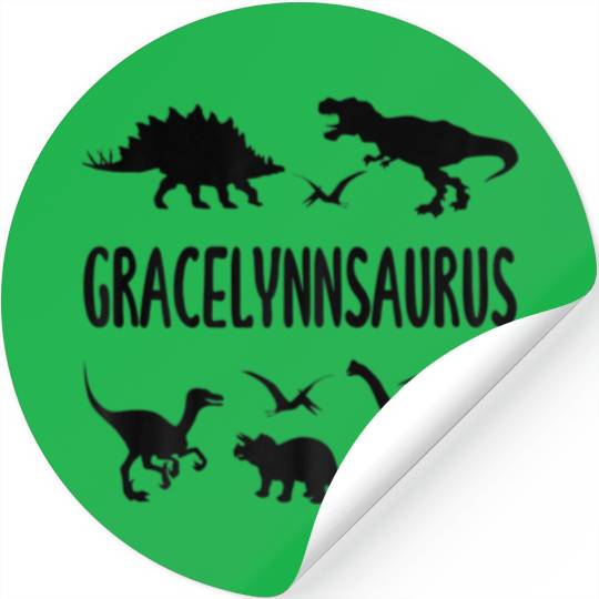 Dinosaur T Rex Gracelynn Gracelynnsaurus Girls Din Stickers