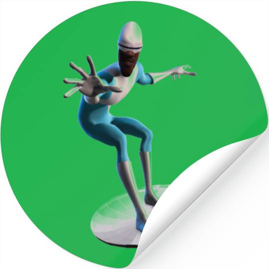 The Incredibles Frozone flying disc saucer Disney Stickers