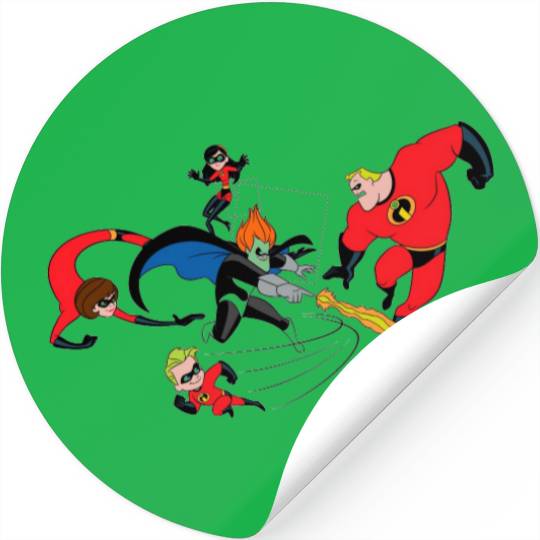 The Incredibles' Family Fighting Syndrome Disney Stickers