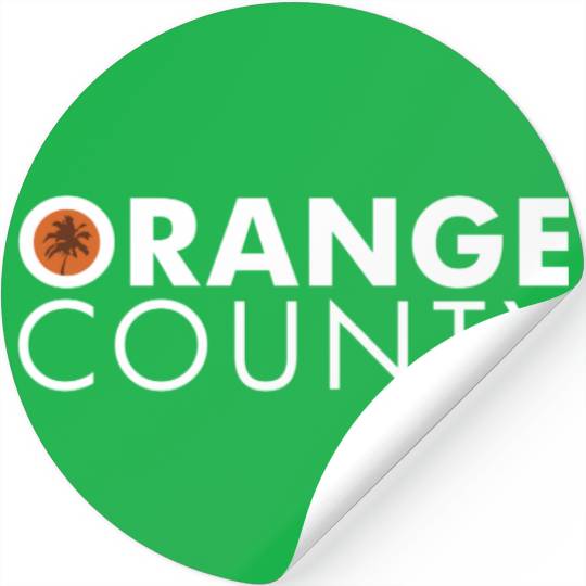 Orange County white text Stickers