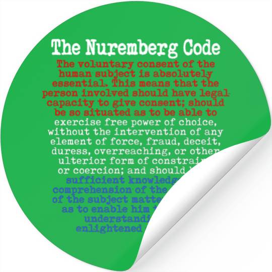 The Nuremberg Code Red White & Blue Stickers