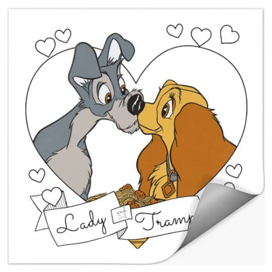 Disney Lady And The Tramp Stickers, Disney Couple Stickers , Animal Kingdom Stickers, Disney Stickers, Disney World Stickers, Magic Kingdom Stickers