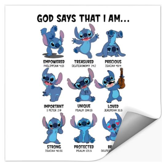Disney Stitch God Says That I Am  Stickers, Stitch Family Trip Stickers