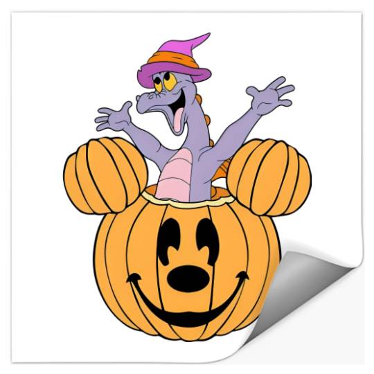 Retro Disney Figment Pumpkin Halloween Costume Stickers