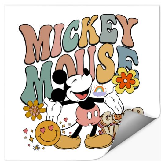 Groovy Disney Unisex Stickers, Vintage Mickey Mouse Stickers