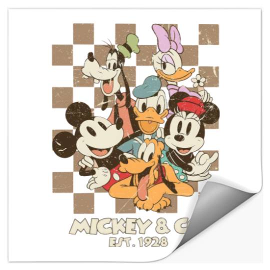 Vintage Mickey And Co 1928 Stickers, Disneyland family