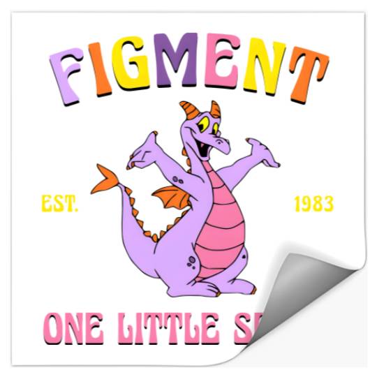 Retro Figment Stickers, Figment Est 1983, One Little Spark, Journey Into Imagination, Disneyland Stickers