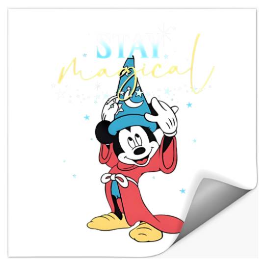 Retro Sorcerer Mickey Stay Magical Stickers, Fantasmic Disneyland Stickers