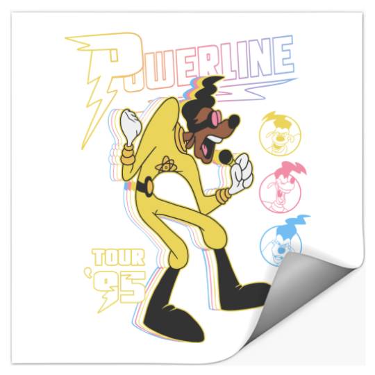 Goofy Movie Powerline Stand Out Tour '95 Double Sided Stickers, Disneyland Goofy Powerline Stickers