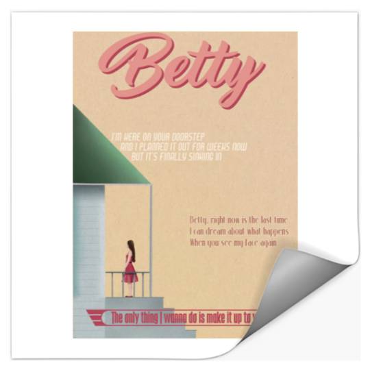 Discover Betty Taylor Vintage Art Stickers, Taylor Midnights Song Cover