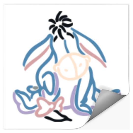 Eeyore Embroidered Crewneck Quarterzip, Winnie the Pooh Eeyore Stickers, Eeyore Stickers, Disney Crewneck