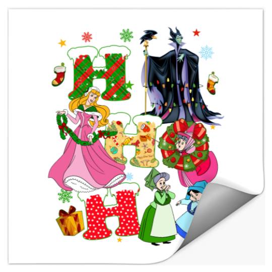 Disney Sleeping Beauty Christmas Vintage Stickers, Princess Aurora HoHoHo Christmas Stickers