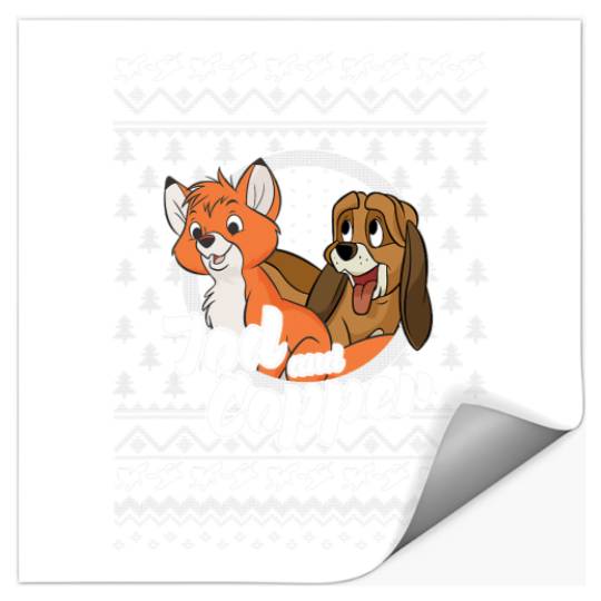 Disney The Fox and the Hound Christmas Tod And Copper Logo Stickers