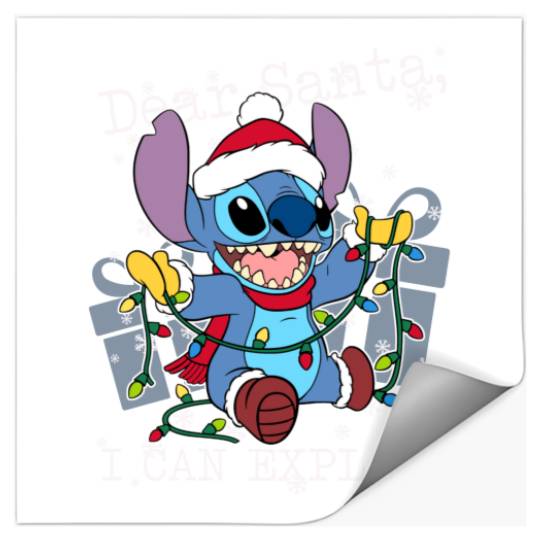 Cute Lilo & Stitch Christmas Dear Santa I Can Explain Stickers, Funny Disney
