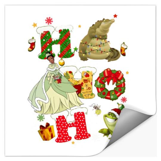 Disney The Princess and the Frog Christmas Vintage Stickers, Princess Tiana Christmas Stickers