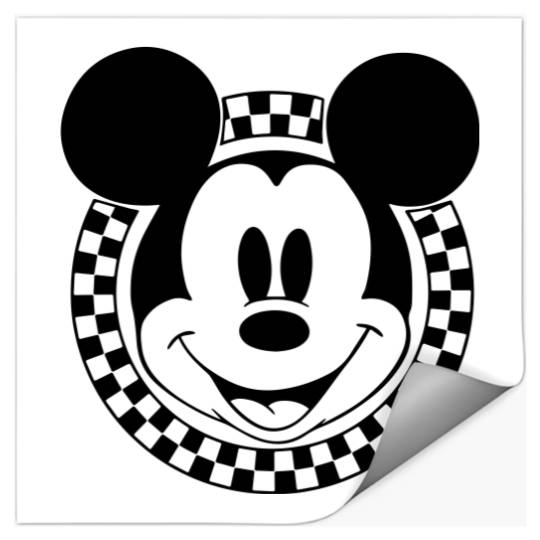 Discover Mickey Checkered Stickers, Mickey Stickers, Retro Disney Stickers