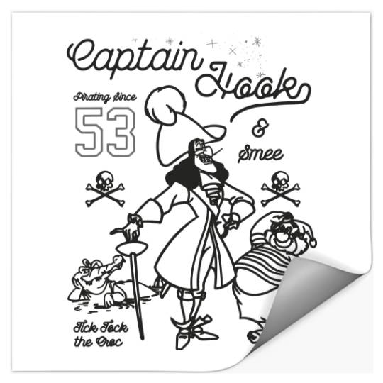 Disney Peter Pan Captain Hook And Mr. Smee Outline Sketch Stickers