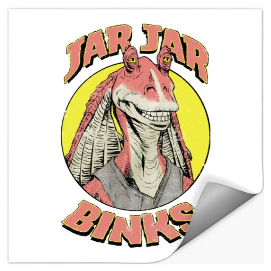 Retro Team Jar Jar Binks Funny Star Wars Fan  Stickers, Vintage Star Wars Galaxy's Edge Stickers, Disneyworld Stickers