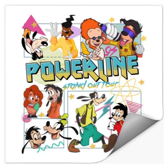Vintage Goofy Movie Powerline Stickers, A Goofy movie Stickers, Disney Powerline Stand Out Tour