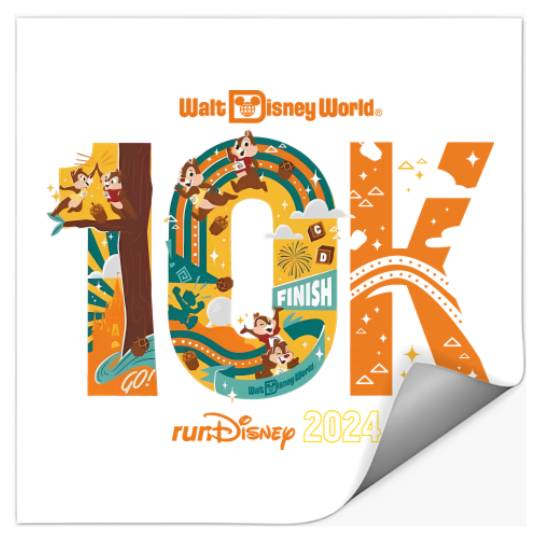 runDisney Chipmunks Chip And Dale 10K Running Stickers, Disney Marathon Weekend 2024, Disney Running Stickers