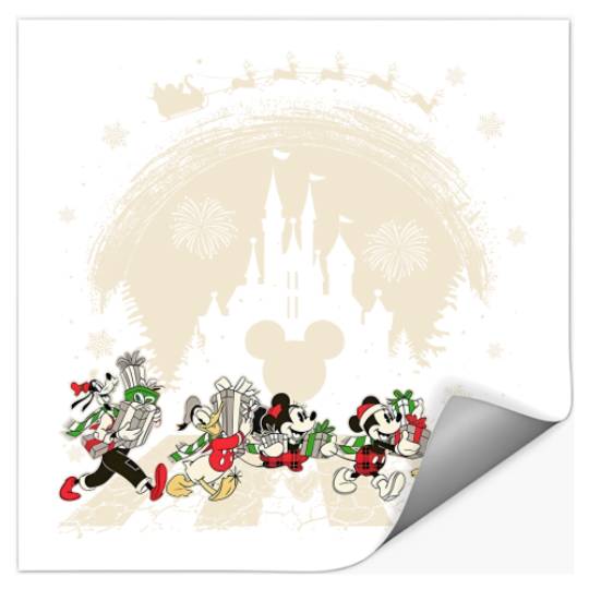 Disney Santa Mickey And Friends Abbey Road Walking Christmas Stickers