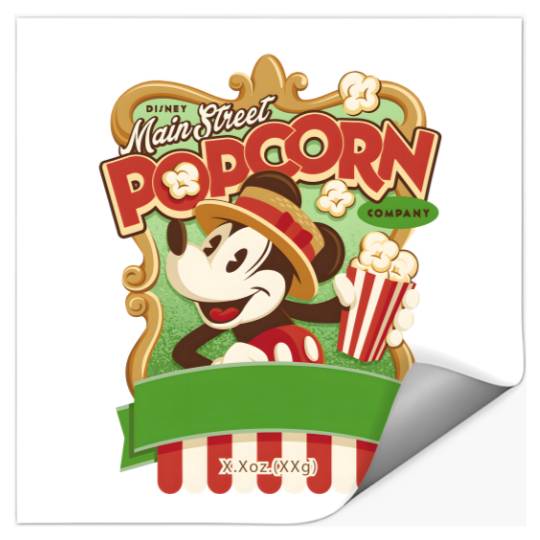 Vintage Disney Mickey Popcorn Stickers