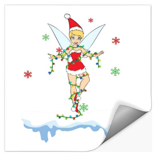 Disney Santa Tinker Bell Christmas Lights Stickers, Peter Pan Tinker Bell Snow Stickers