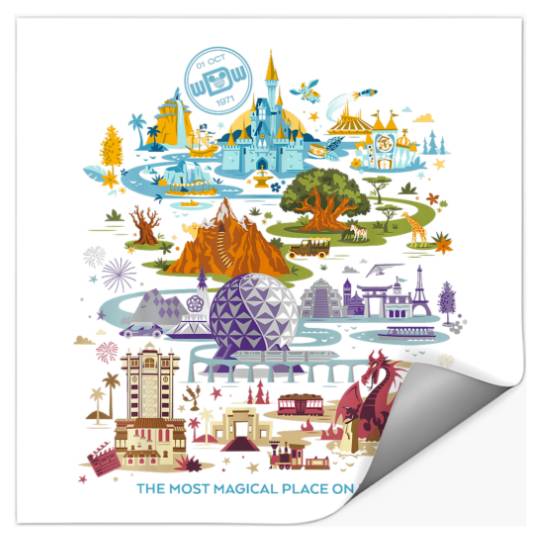 Vintage Disney Epcot 1982 Stickers, Disney Epcot Stickers, Vintage Disney Stickers