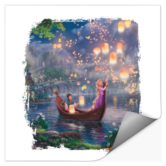 Vintage Disney Tangled Rapunzel Floral  Color Stickers, Retro Disney Princess Stickers, Princess Rapunzel Flynn Rider, Lost Princess Stickers